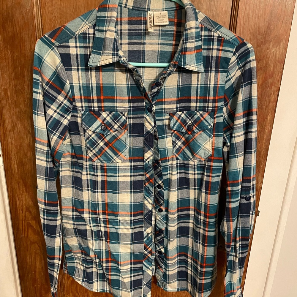 Passport Blue orange cream flannel